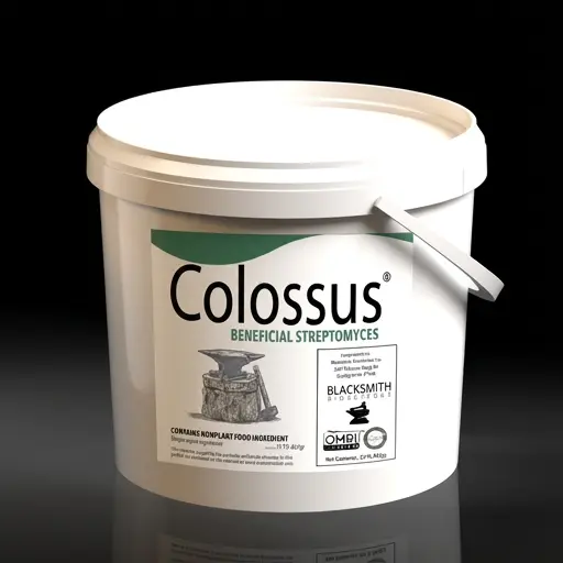 White Colossus beneficial streptomyces product bucket with lid